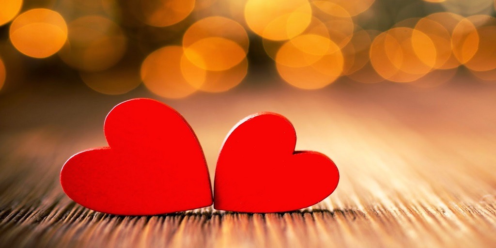Valentine's Day 2018 themed image with hearts and romantic elements