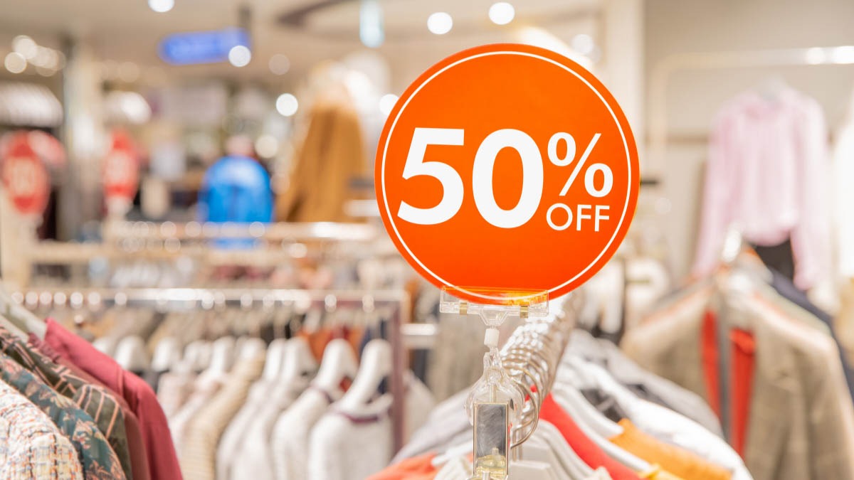50% off clothing sale