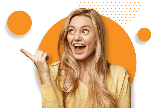 pressroom banner 2020-min Jovial woman in yellow top with vibrant orange background, representing financial optimism