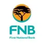 FNB First National Bank logo with tree in orange circle and blue text beneath